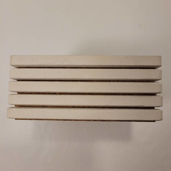 Ceramic Drink Coasters "Simply Blessed" Cork Square 4x4 Set Of 5 - Picture 10 of 11